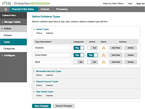 Collateral Application Type Definition Accordion Open
