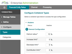 Collateral Type Configuration