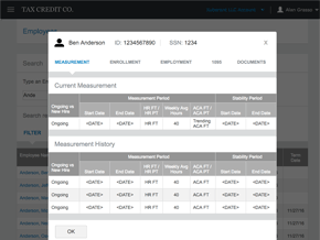 Employee Details ACA Measurement Period